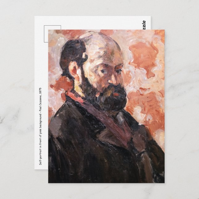 Cartão Postal Paul Cezanne - Autorretrato com fundo rosa (Frente/Verso)