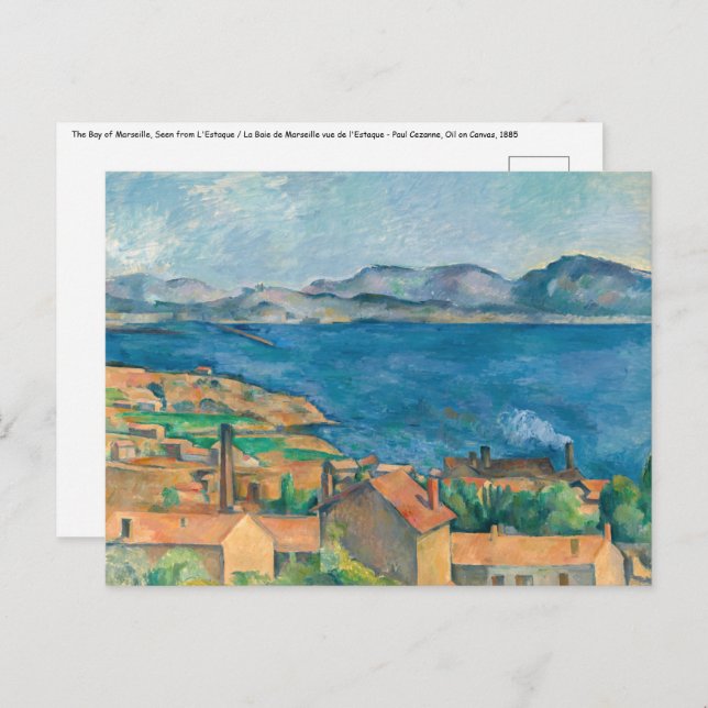 Cartão Postal Paul Cezanne - Baía de Marselha, Vista de Estaque (Frente/Verso)