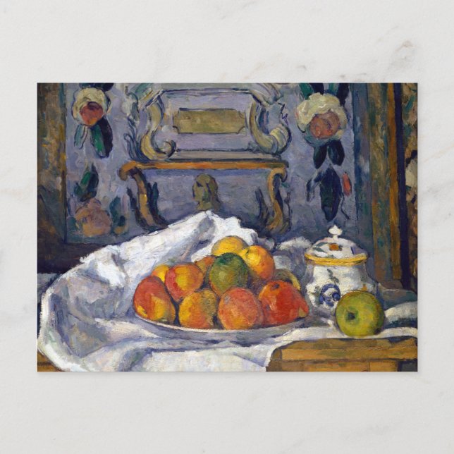 Cartão Postal Paul Cezanne Dish das Maçãs (Frente)