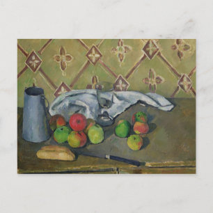 Cartão Postal Paul Cezanne   Frutas, Serviette e milk Jug, c.18