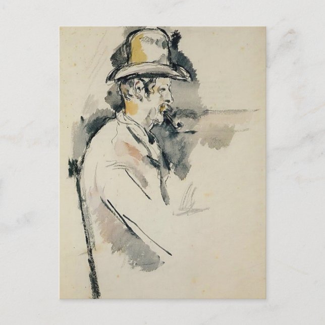 Cartão Postal Paul Cezanne - Homem com uma Pipe (Frente)
