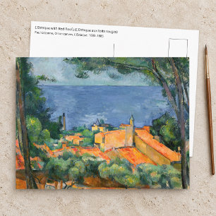 Cartão Postal Paul Cezanne - L'Estaque com Telhados Vermelhos