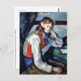Cartão Postal Paul Cezanne - Menino no Colete Vermelho