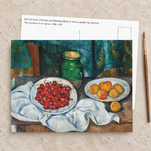 Cartão Postal Paul Cezanne - Natureza Morta com Cerejas e Pêsseg