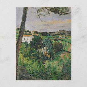 Cartão Postal Paul Cezanne   Paisagem com telhado vermelho ou O 