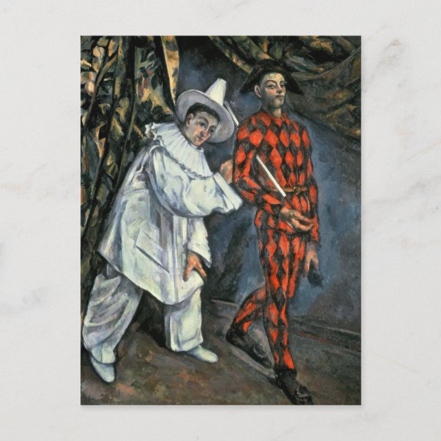 Cartão Postal Paul Cezanne | Pierrot e Harlequin, 1888 (Frente)