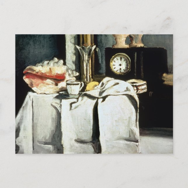 Cartão Postal Paul Cezanne | Relógio de mármore negro, c.1870 (Frente)