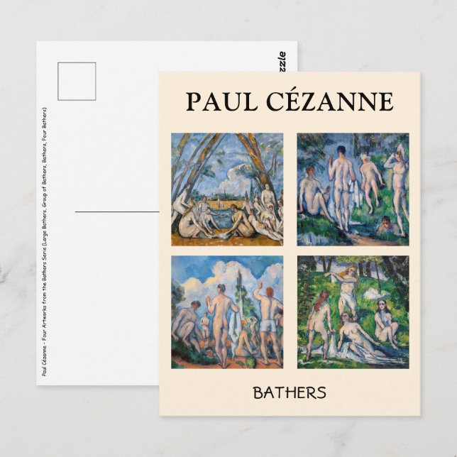 Cartão Postal Paul Cezanne - Seleção de Bathers Masterworks (Frente/Verso)