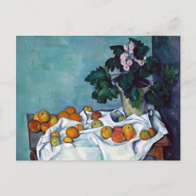 Cartão Postal Paul Cezanne Sta Life Apple e Primroses (Frente)