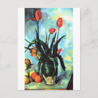 Cartão Postal Paul Cezanne - Vase das Tulips
