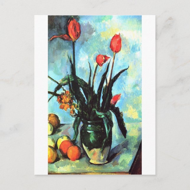 Cartão Postal Paul Cezanne - Vase das Tulips (Frente)