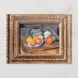 Cartão Postal Paul Cezanne Vaso coberto de palha, açucareiro e