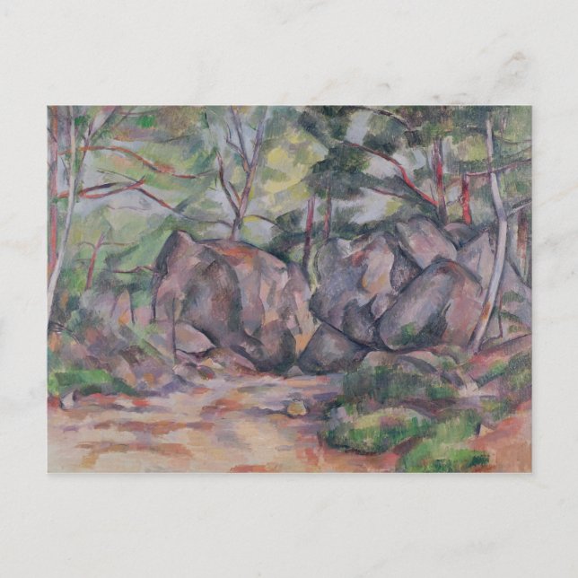 Cartão Postal Paul Cezanne | Woodland with Boulders, 1893 (Frente)