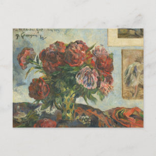 Cartão Postal Paul Gauguin - A Vida Estática com os Peonies