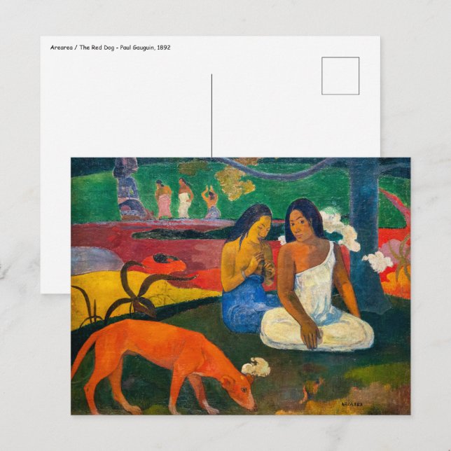Cartão Postal Paul Gauguin - Árearea / O Cachorro Vermelho (Frente/Verso)