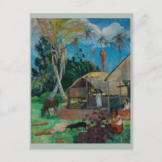 Cartão Postal Paul Gauguin Black Pigs (Frente)