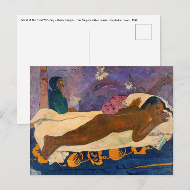 Cartão Postal Paul Gauguin - Espírito do Morto assistindo (Frente/Verso)