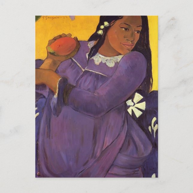 Cartão Postal Paul Gauguin - Mulher com manga (Frente)