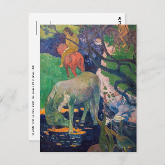 Cartão Postal Paul Gauguin - O Cavalo Branco (Frente/Verso)