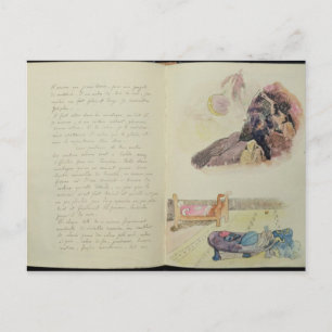Cartão Postal Paul Gauguin Páginas de "Noa Noa", 1893-94