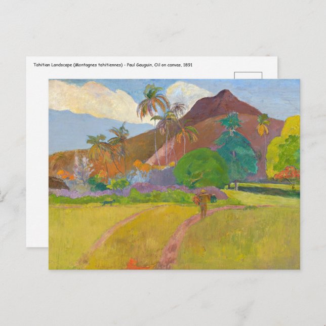 Cartão Postal Paul Gauguin - Paisagem Tahitiana (Frente/Verso)