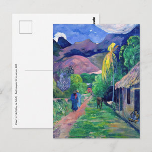 Cartão Postal Paul Gauguin - Rua em Tahiti