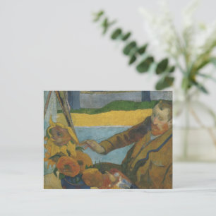 Cartão Postal Paul Gauguin Vincent van Gogh pintando girassóis