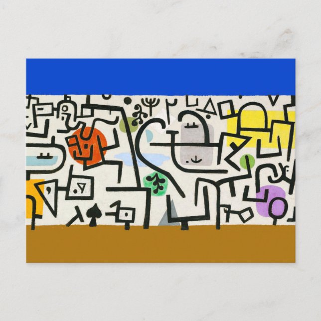 Cartão Postal Paul Klee Abstract Expressionist Rich Harbour (Frente)