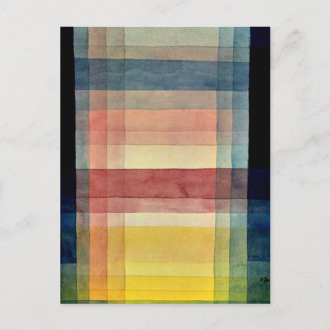 Cartão Postal Paul Klee art: Arquitetura da planície (Frente)