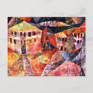 Cartão Postal Paul Klee art: Hotel, famosa pintura de Klee
