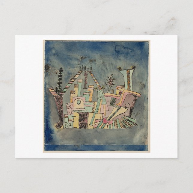 Cartão Postal Paul Klee, "Jardim sobre Resíduos", 1923 (Frente)