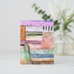 Cartão Postal Paul Klee, Paisagem com Choupos,