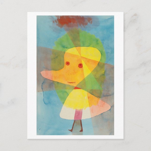 Cartão Postal Paul Klee pintura: "Pequeno Fantasma do Jardim" 19 (Frente)