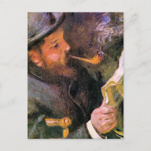 Cartão Postal Paul Monet Lendo, obra de arte popular,