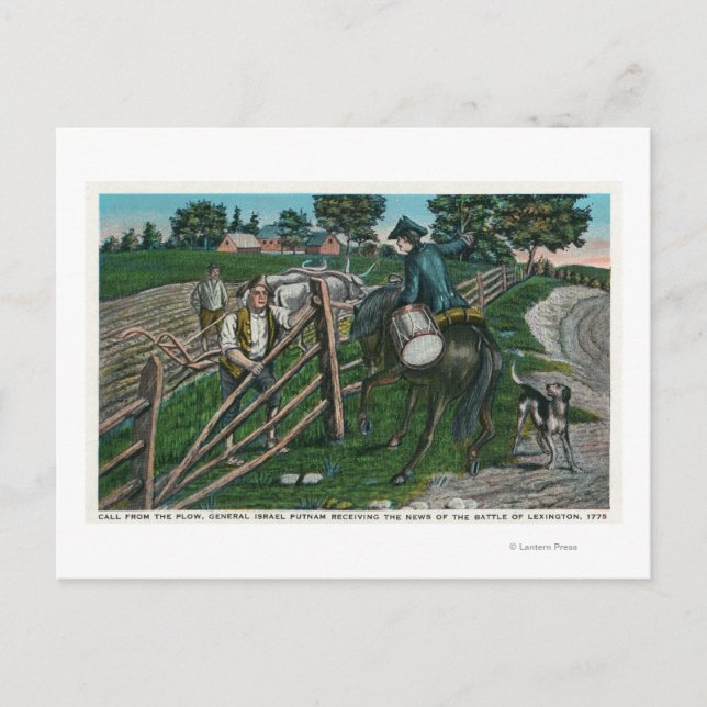 Cartão Postal Paul Revere Informando o General Israel Putnam (Frente)