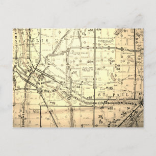 Cartão Postal Paul, Rua de Minneapolis (Cidades Gêmeas), Mapa d
