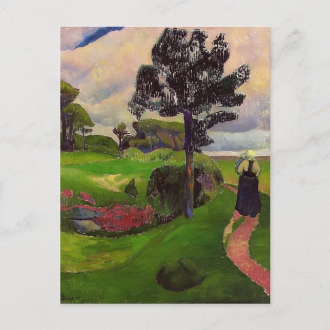 Cartão Postal Paul Serusier-Mãe e Criança em uma Paisagem bretã (Frente)