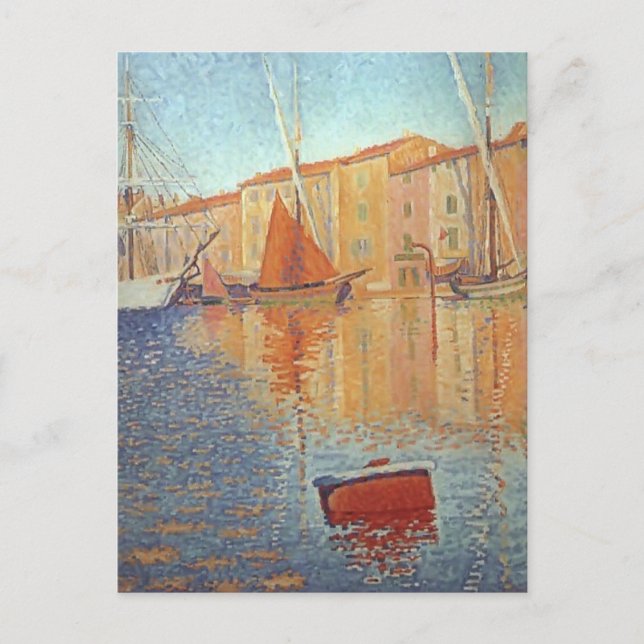 Cartão Postal Paul Signac - A Boia Vermelha, Santo Tropez (Frente)