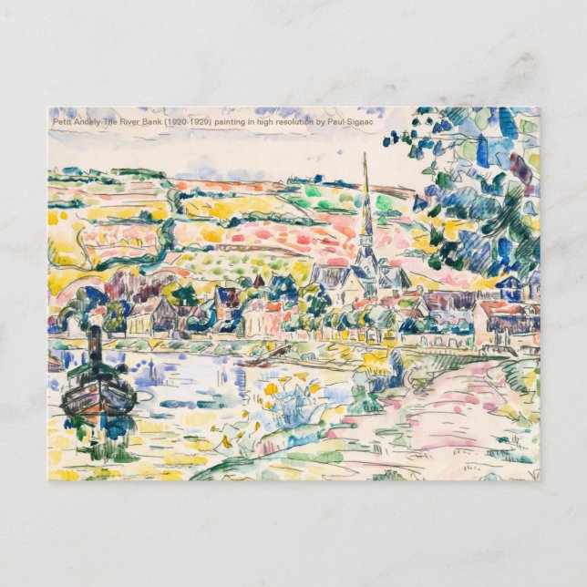 Cartão Postal Paul Signac-Petit Andely-The River Bank 1920-1929 (Frente)