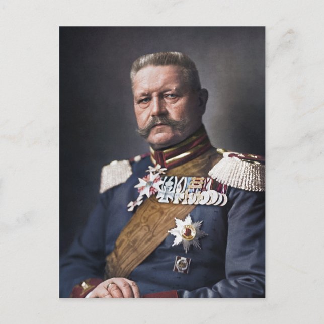 Cartão Postal Paul von Hindenburg 1914 Colorizado (Frente)