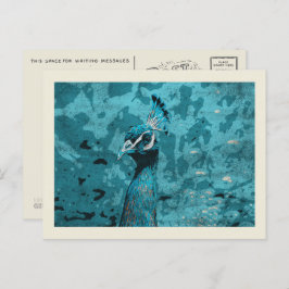 Cartão Postal Pavão-azul, pavão-homem