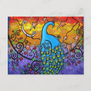 Cartão Postal Pavão de Encantamento no Cartão-Postal de Árvor