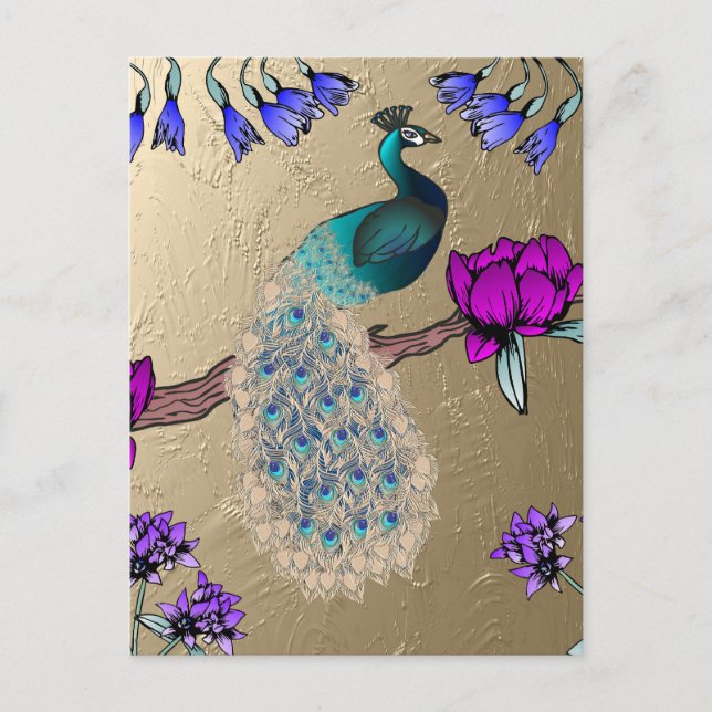 Cartão Postal Pavão Dourado (Frente)