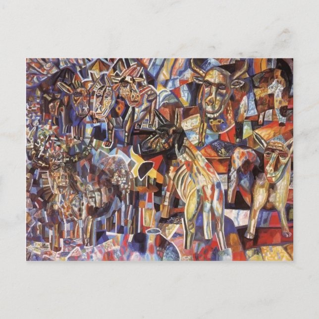 Cartão Postal Pavel Filonov - Animais (Frente)