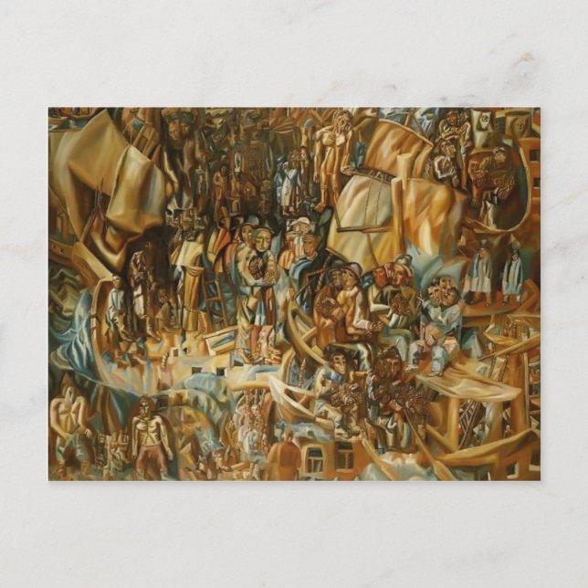 Cartão Postal Pavel Filonov - Navios (Frente)