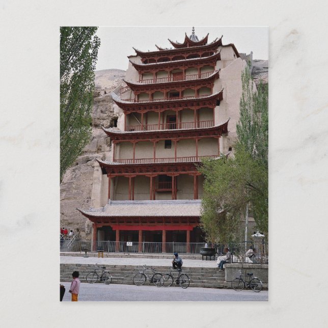 Cartão Postal Pavilhão abrigando o Buda Excelente, Cavernas Moga (Frente)