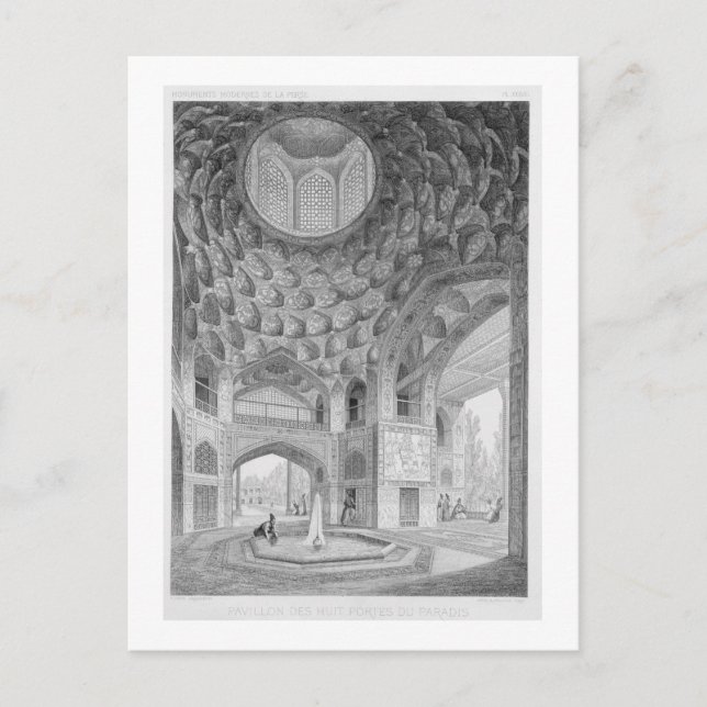 Cartão Postal Pavilhão dos Oito Paraísos, em Isfahan, de (Frente)