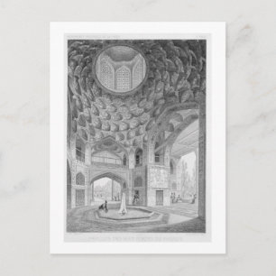 Cartão Postal Pavilhão dos Oito Paraísos, em Isfahan, de