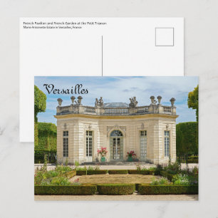 Cartão Postal Pavilhão Francês e Jardim Francês em Versalhes