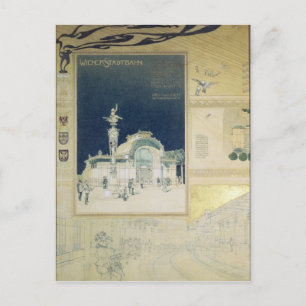 Cartão Postal Pavilhão Stadtbahn de Viena